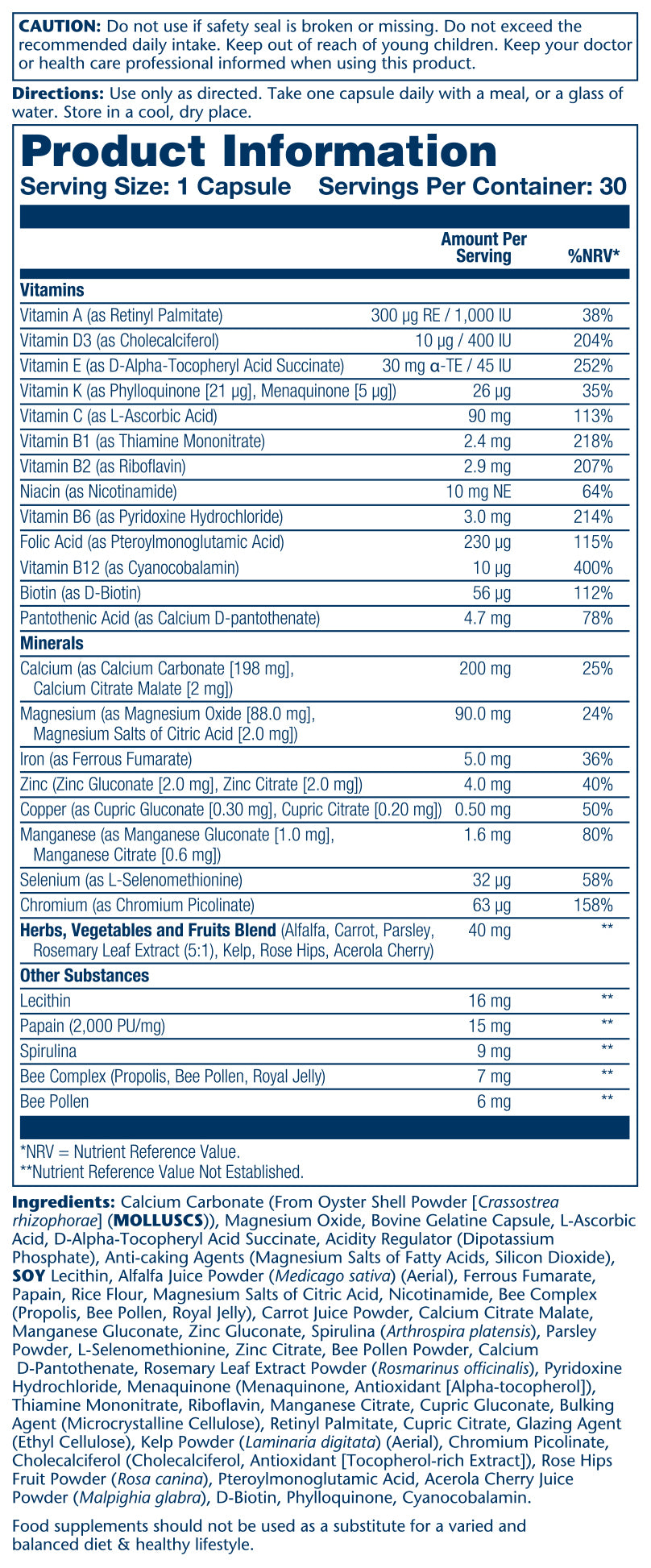 Multivitamin & Minerals